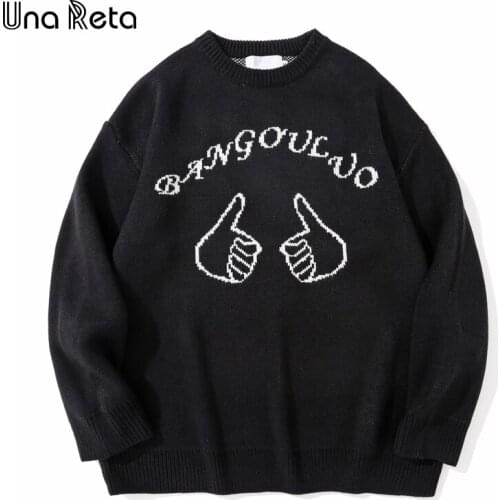 Una Reta Hip hop Sweater Men New Streetwear Men Clothing Harajuku Pullover Tops Casual Individual design Winter Sweater Man