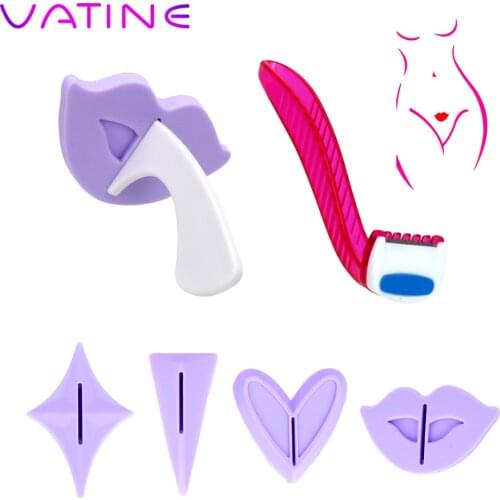 VATINE Heart Triangle Lip Star Shape Pubic Hair Trimmer Pubic Hair Shaping Template Razor Bikini Shaving Stencil