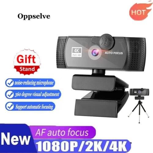 Webcam 1080P Full HD Web Camera 4K Conference PC Webcam Autofocus Lens 8MP Webcam USB 2.0 Web Cam With Microphone Privacy Covers