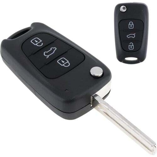 High-Quality Black 3 Buttons Durable Car Automobile Flip Remote Key Shell No Chip Suitable for Cars / Automobile / Keys