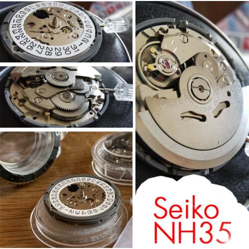 Japan SEIKO NH35 NH36 Mechanical Movement 24 Jewels With White Date Automatic Mechanism For Luxury Brand Watch Replace