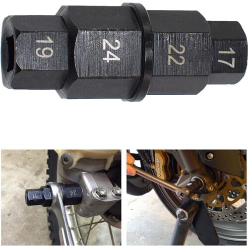 Motorcycle Front Axle Wheel Hex Allen Axle Spindle Tool 17mm 19mm 22mm 24mm 45#steel Hex Axle Tool for Motorcycle Disassemble