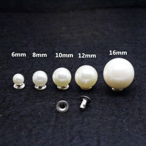 100PCS Fashion DIY pearl Cap Rivets Two Piece Tubular Leather Craft Repair pearl Knitting Lace Hair uppers Clothing Accessories