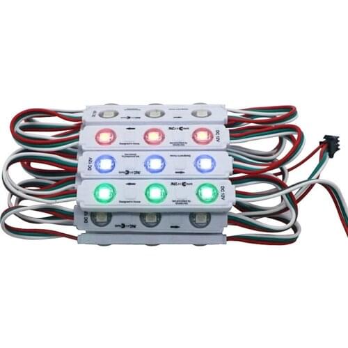 200pcs DC 12V WS2811 2811 IC Programmable Dream Color LED Pixels Module 3LED SMD 5050 Waterproof RGB light 20pcs per string
