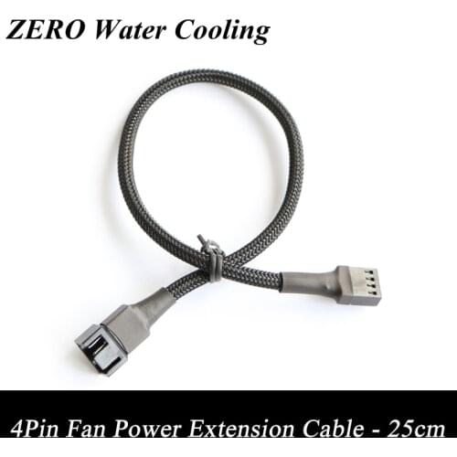 2pcs 15cm Black Sleeved 4Pin PC Fan Male to Female Power Extension Cable Free Shipping