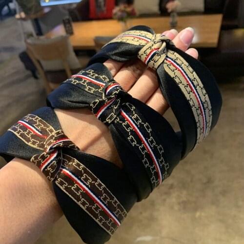 36pcs/lot DIY Simple Multi Printing Contrast Color Wide Head Bands Tie Knot HeadBands Hair Styling Tools Accessory HA1272