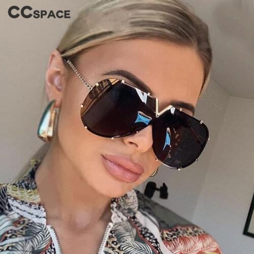 45452 Alloy Frame One Lens V Sunglasses Women Luxury Brand Glasses Designer Fashion Male Female Shades