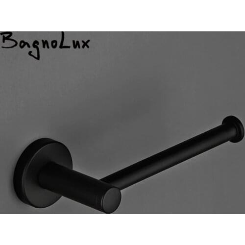 5 Year Warranty High Quality Wholesale Promotion Premium Matte Black Bath Tissue Hook Brass Bathroom Rolling Paper Holder