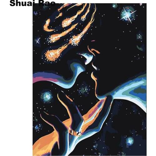 Diy round diamond embroidery sale abstract couple kiss pattern full square diamond painting new cross stitch mosaic lover gift