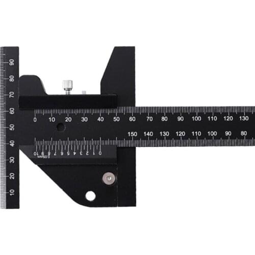 Aluminum Alloy Scale Metric Measure Scribing Ruler T Shape Woodworking Carpentry Marking Tool Line Drawing Ruler C5AE