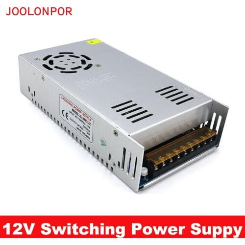 JOOLONPOR DC Switch Mode Power Supply 12V 50A 600W LED Power Adapter Lighting Transformer AC 110V 220V to DC 12V