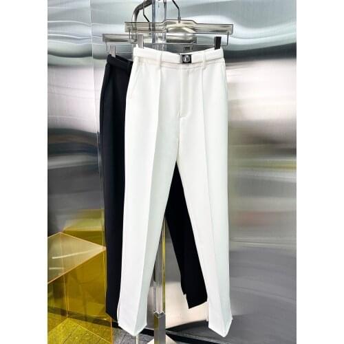 Summer Casual 2021SS Women Slit Luxury High Quality Slim Long Trouse For Female Fashion Pants 2 Color Gdnz 6.25