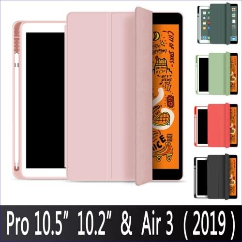 With Pencil Holder Case For iPad Pro 10.5 Air 3 10.2~2019 PU Leather Smart Cover Auto Wake-A2123 A2152 A2154 A2197 A2198 A2200
