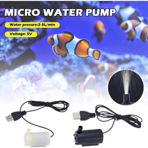 DC 5V Mini Submersible Water Pump Micro Low Noise Brushless Motor Pump for Fish Tank Fountain Aquarium Garden Plant