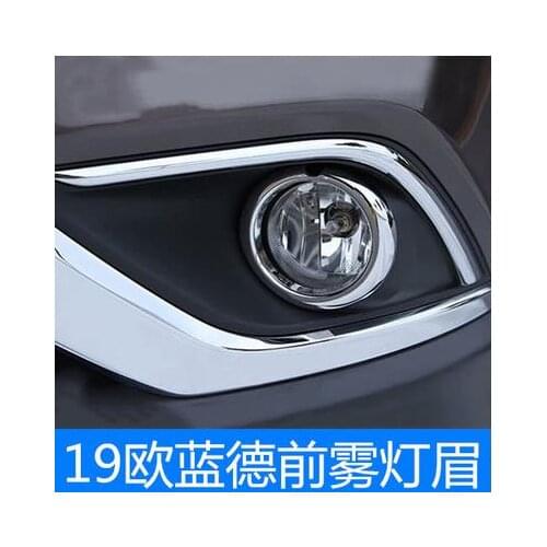 For Mitsubishi Outlander 2019 2PCS ABS Chrome Car Front Headlight Fog Lamp Cover Trim Car Styling Accessories