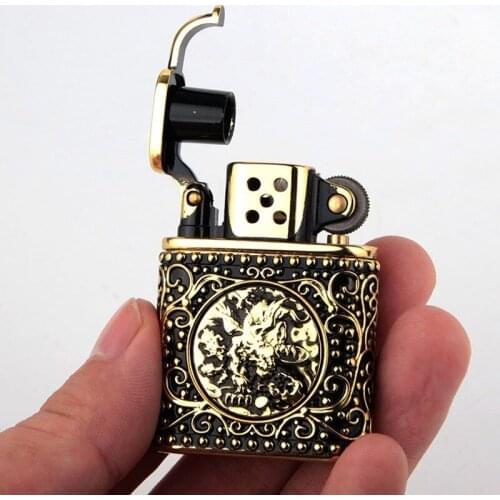 Chinese Traditional Auspicious Animal High-grade Pure Copper Kerosene Lighter Smoking Accessories for Weed Lighter Vintage