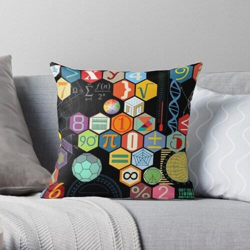 Math in black! Throw Pillow Cushion Cover Polyester throw pillows case on sofa home living room car seat decor 45x45cm