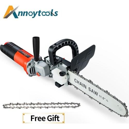 Multifunction Electric Chain Saw 11.5 Inch Chainsaw Bracket Woodworking angle grinder chain saw modified portable