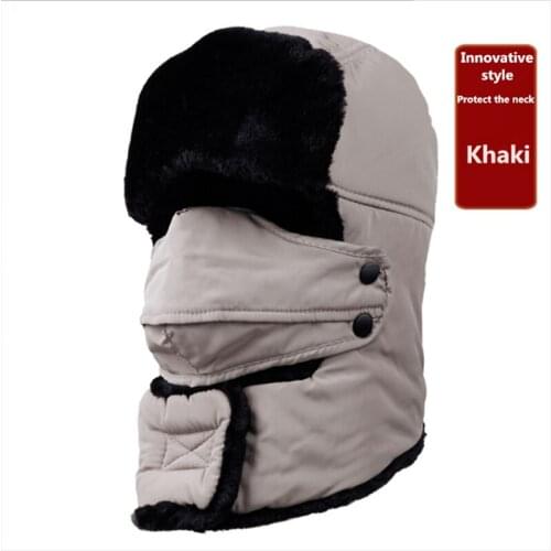YUIYE fashion brand men and womens hat earmuffs cap with mask thick winter hats for men women unisex bomber hats warm winter