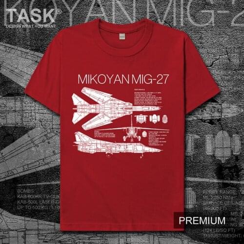 Russia Mikoyan MiG27 Air Force Jet Fighter casual Short Sleeve t-shirt men CCCP hipster O-Neck half sleeve streetwear tees 03