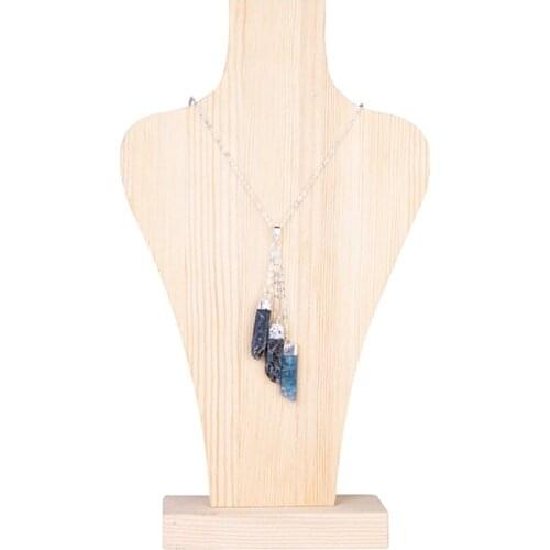 Natural DIY Gem Stones Clear Crystal Fluorite Necklaces&Pendants Healing Irregular Tourmaline Kyanite Pendulum