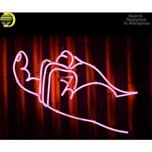 Neon Signs Aesthetic Room Decor Neon Light Hand with pointing finger Neon lights for rooms middle Iconic Sign HEART wall signs