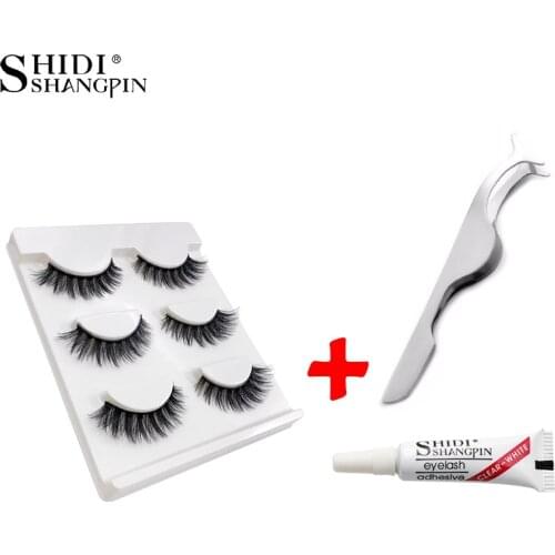 New 3d Mink Lashes Natural Long 3d Eyelashes Glue Makeup Tools For Tweezers Faux Fake Eye Lashes Beauty Hand Made Mink Eyelashes