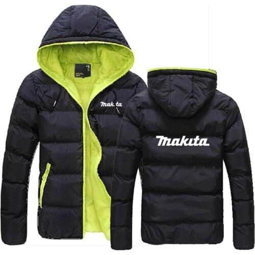 Autumn 2021 Mens Makita Logo Customize Down Warm Jackets Sportwear Zipper Coat Fashion Hoodies Slim Unisex Comfortable Coats