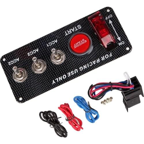 Engine Start Switch Control Panel Toggle With Wire Harness for Racing Cars