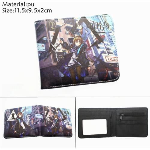 Anime Arknights PU Wallet Casual Teenager Leather Coin Pocket Bifold Photo Card Holder Student Boys Girls Cartoon Purses