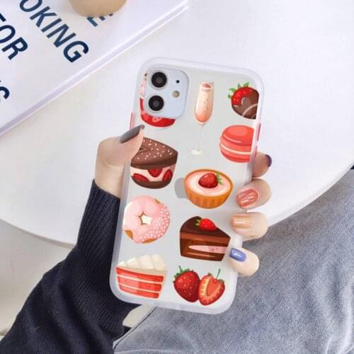Zororong food Donuts Ice Cream Phone Case For iPhone 12 Mini 11 Pro XS Max X XR 7 8 Plus Clear Matte Hard Cover