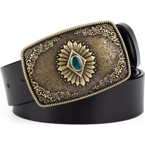 Pattern Belt Buckle Bronze Agio Leather Belt Decoration Joker Unisex Fashion Personality Bulk Belts Cowboy