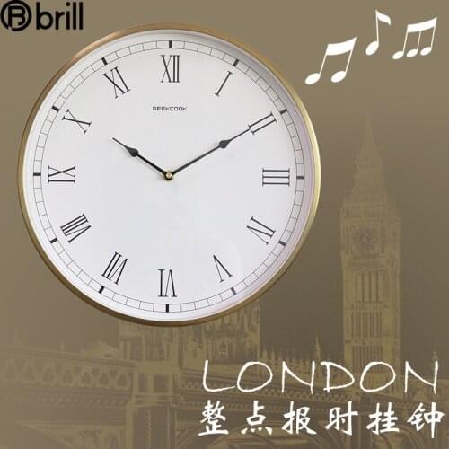 Luxury Gold Large Wall Clock Metal Music Time Big Modern Clocks Wall Home Decor Kitchen Office Decoration Modern Reloj De Pared