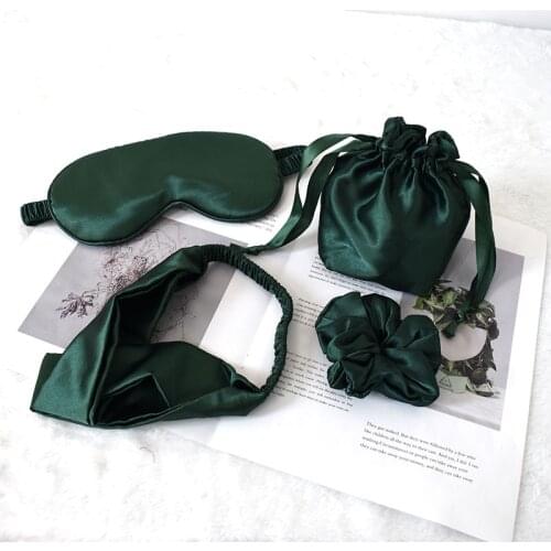 Silk Sleeping Mask For The Night Women Men Aduld Relax Soft Nap Eye Cover Sleep Mask 4Pcs Set Health Blindfolds Travel Fashion