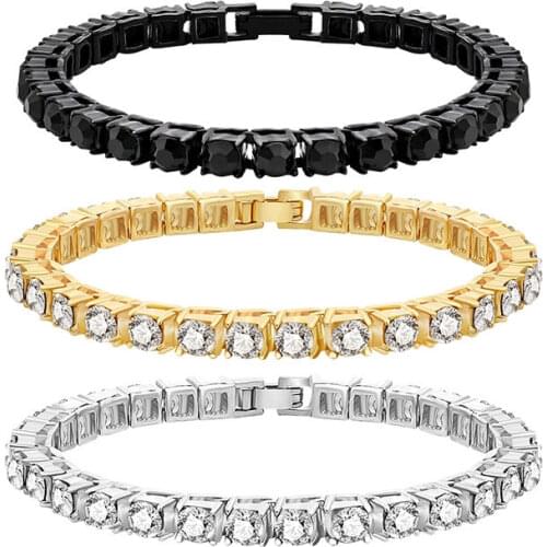 Cubic Zirconia Tennis Bracelets Gold Silver Color Chain Crystal Bracelet For Women Men Fashion Jewellery pulseras mujer moda