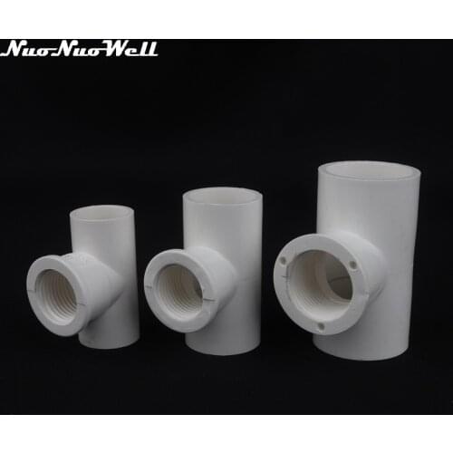 2pcs PVC 1/2"-20 3/4"-25 1"-32 mm Female Thread Tee Connector Garden Irrigation Fittings Water Pipe 3 Way Adapter Tube Joint