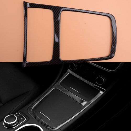 Carbon Fiber Style Centre Console Gear Shift Panel Trim Cover Fit for Mercedes Benz CLA GLA A Class W117 C117 W176 2013-2017