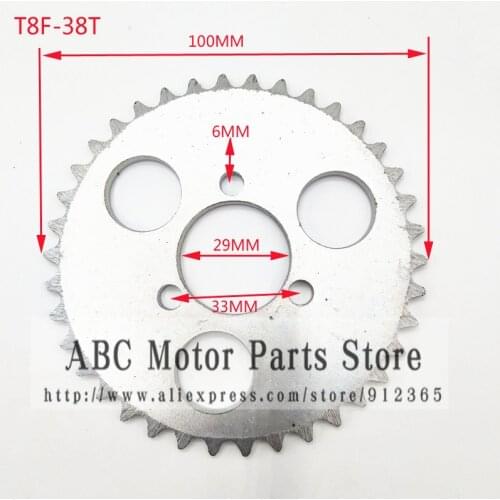 T8F-38T Rear Sprocket 29mm Silver 38 Tooth For 43cc 49cc Minimoto Moped Scooters 2 Stroke Engine Pocket Bike Mini Quad ATV