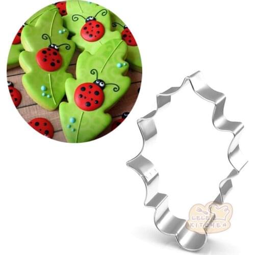 1pcs Christmas Leaf Leaves Moldes Metal Cookie Cutter Stainless Steel Biscuit Mould Fondant Cake Decor Tools Bakeware Kitchen