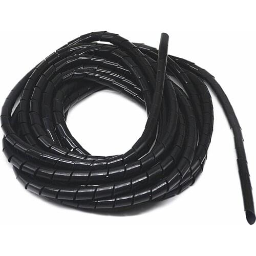 10 meters Spiral Tube Flexible Cord PC Home Cinema Cable Wire Organizer Wrap Management Black White