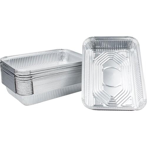 100pcs Aluminum Foil Containers With Plastic Lid For Restaurant Take-Out Packing Food