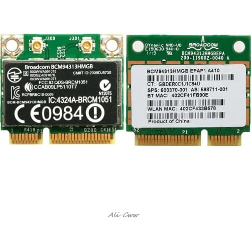 2018 Half Mini PCI-E 802.11n Bluetooth Wifi Card BCM94313HMGB 600370-001 for DELL for HP