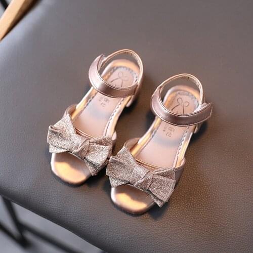 2021 spring summer new girls sandals female baby bow princess shoes childrens open-toe non-slip sandals slippers size 26-35