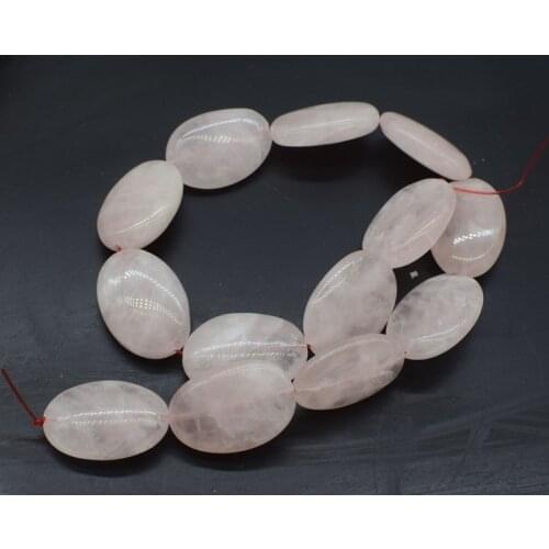 Loose beads pink Rose quartz flat 20*30mm 15" for DIY jewelry making FPPJ wholesale beads nature gem stone