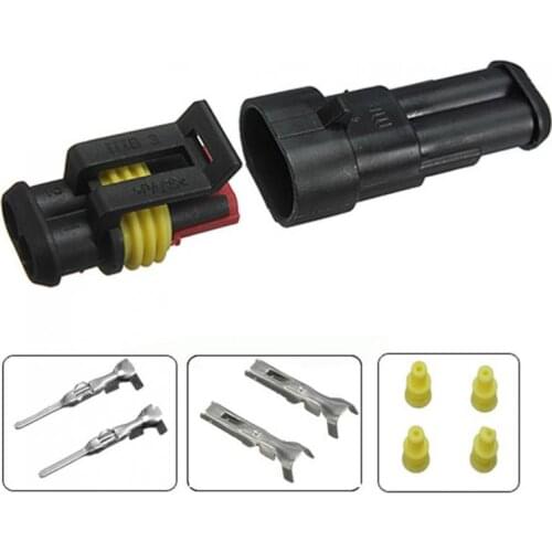 Car Part 2 Pin Way Sealed Waterproof Electrical Wire Auto Connector Plug Set new
