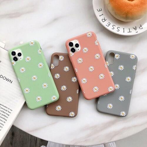 Art Floral Daisy Phone Case For iPhone 12 Pro Max X XR XS 11 Pro Max 6 6S 7 8 7Plus SE 2020 Fashion Daisy Case Soft TPU Cover