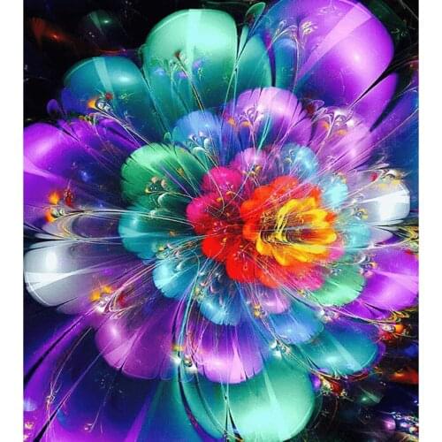 New Fantasy flower abstract art DIY Crystal full drill square 5D diamond painting 3D cross stitch kit mosaic round rhinestone