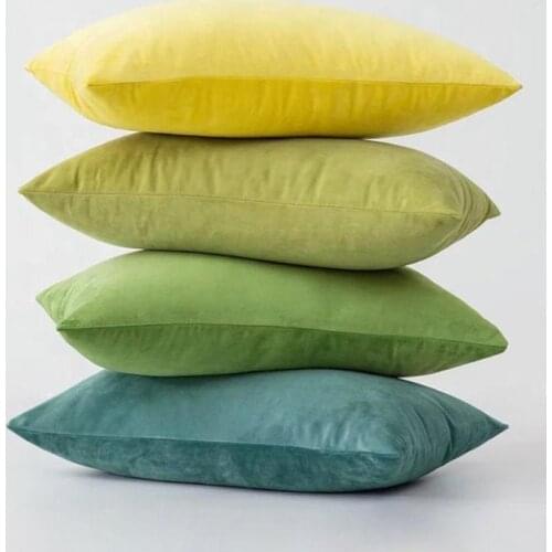 Decorative cushion covers for Living room Yellow pillow cover for sofa cojines Home decor cushions lush velvet pillowcase