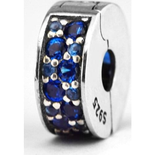 DIY Fits for Pandora Beads Bracelets Mosaic Shining Elegance Clip Charms 100% 925 Sterling-Silver-Jewelry Free Shipping