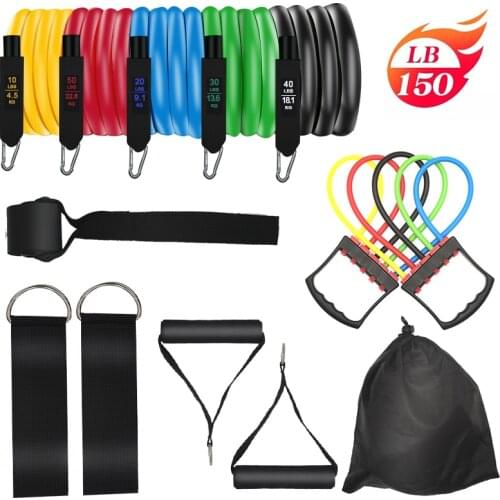 Resistance Bands Pull Rope Sport Set Exercise Fitness Bands Rubber Tubes Band Stretch Training Home Gyms Workout Elastic